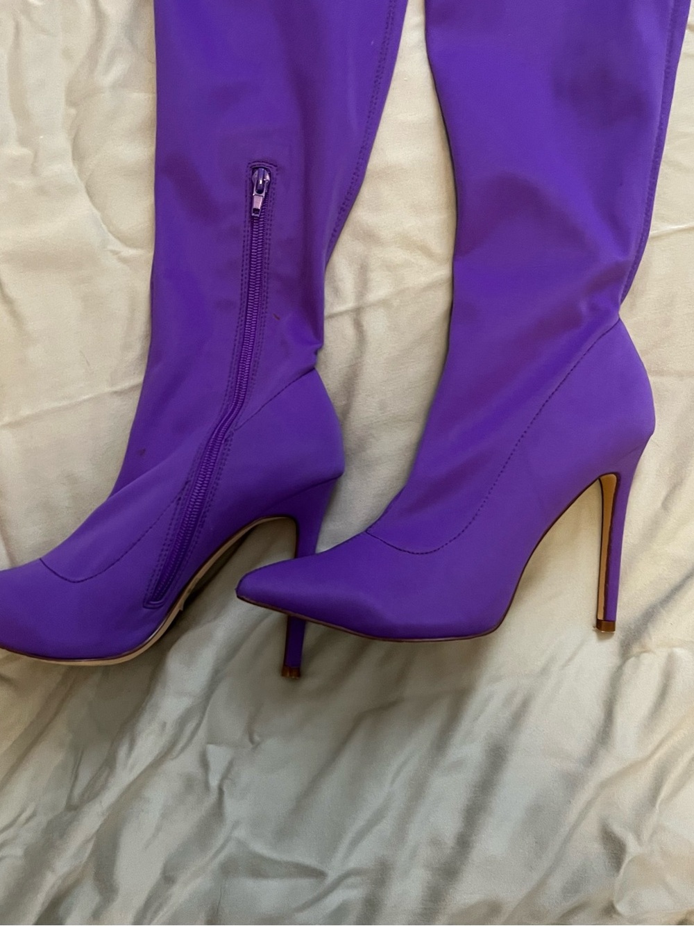 Purple Over-the-Knee Stiletto Boots - Picture 2 of 6